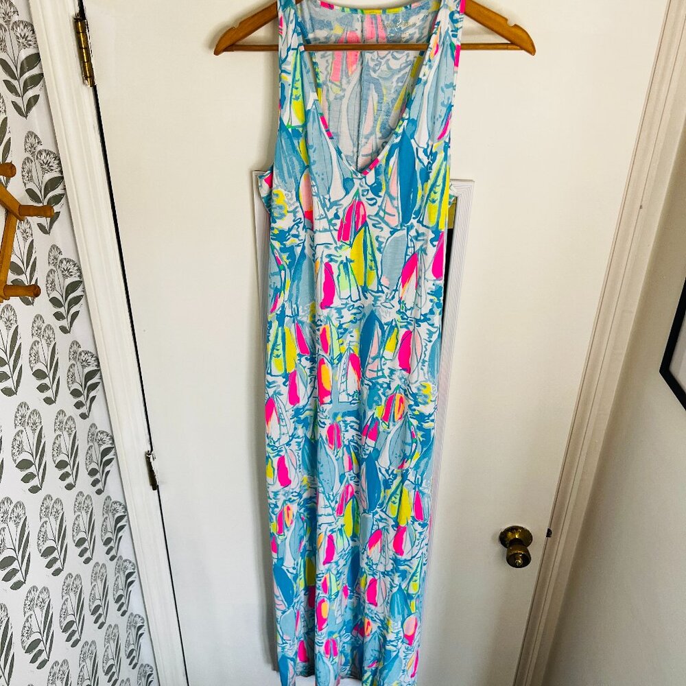 Lilly Pulitzer Kerry Maxi | Colorful Resort Print Coastal Preppy | SM